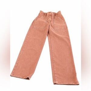 Wilfred Free Aritzia Rust Wide Leg Jeans Patch Pocket Size 6